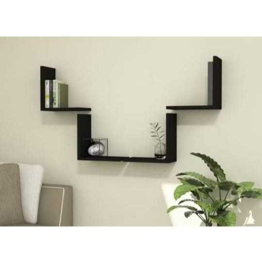 Kit 4 Prateleiras Formato L, nas cores Preto e Branco TX, Lindo, Moderno e Muito Versátil, Decoração Envio Imediato