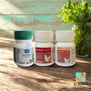 Kit Muda de Penas para Pássaros | Muta-Vit + Omni-Vit + Coccinon | 10 ou 20 Cápsulas | Vitaminas e Suplementos para Aves em Oferta na Shopee