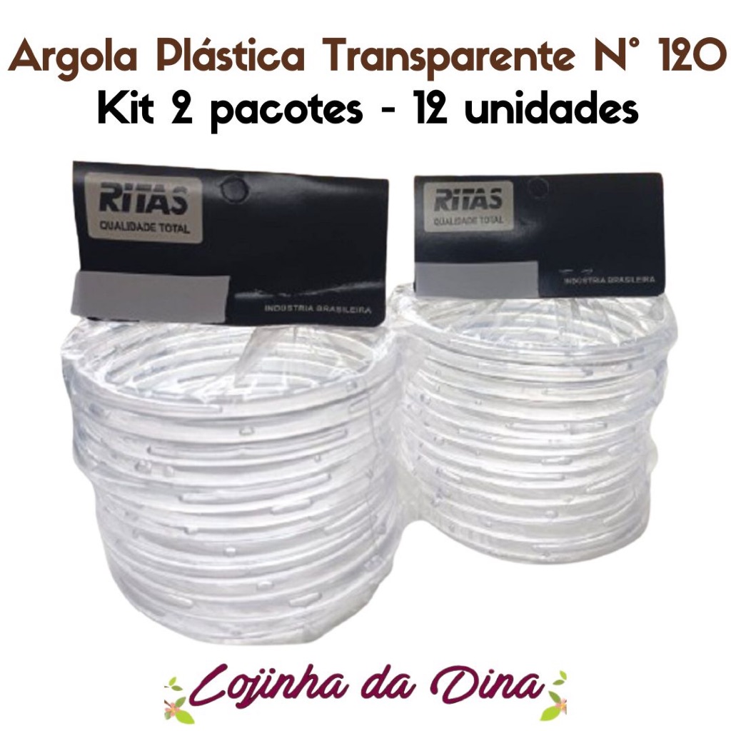 Kit 2 Pct Argola Plástica Transparente N° 120 Artesanato 12 Un em Oferta na Shopee