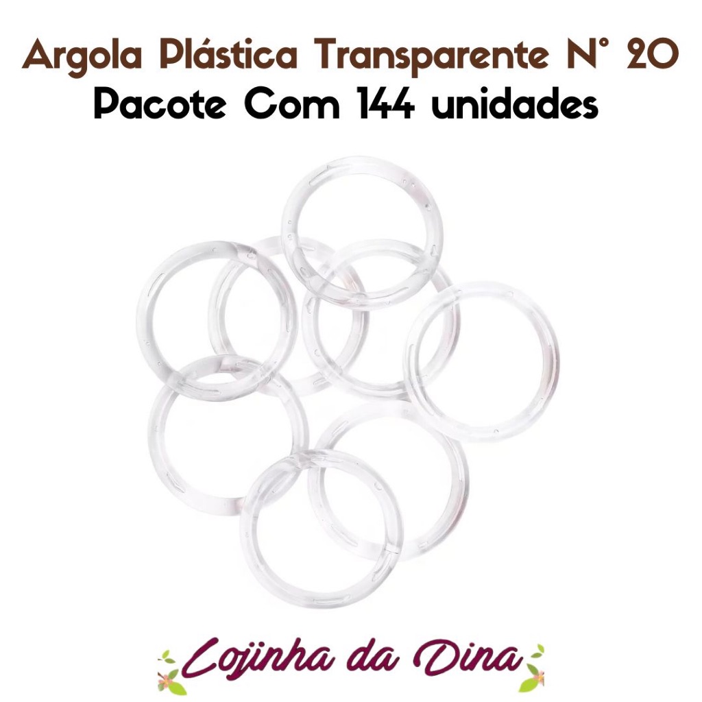 Argola Plástica N° 20 Transparente Artesanato 144 Unidades em Oferta na Shopee