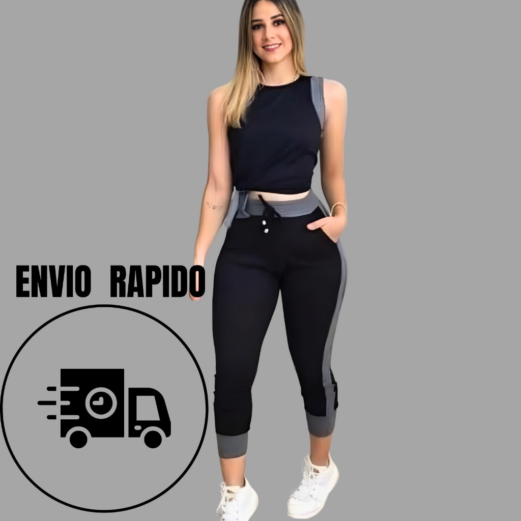 Kit C/  Conjunto canelado Blackout Moda Fitness Elegância&Conforto Combinação Perfeita 2025 em Oferta na Shopee