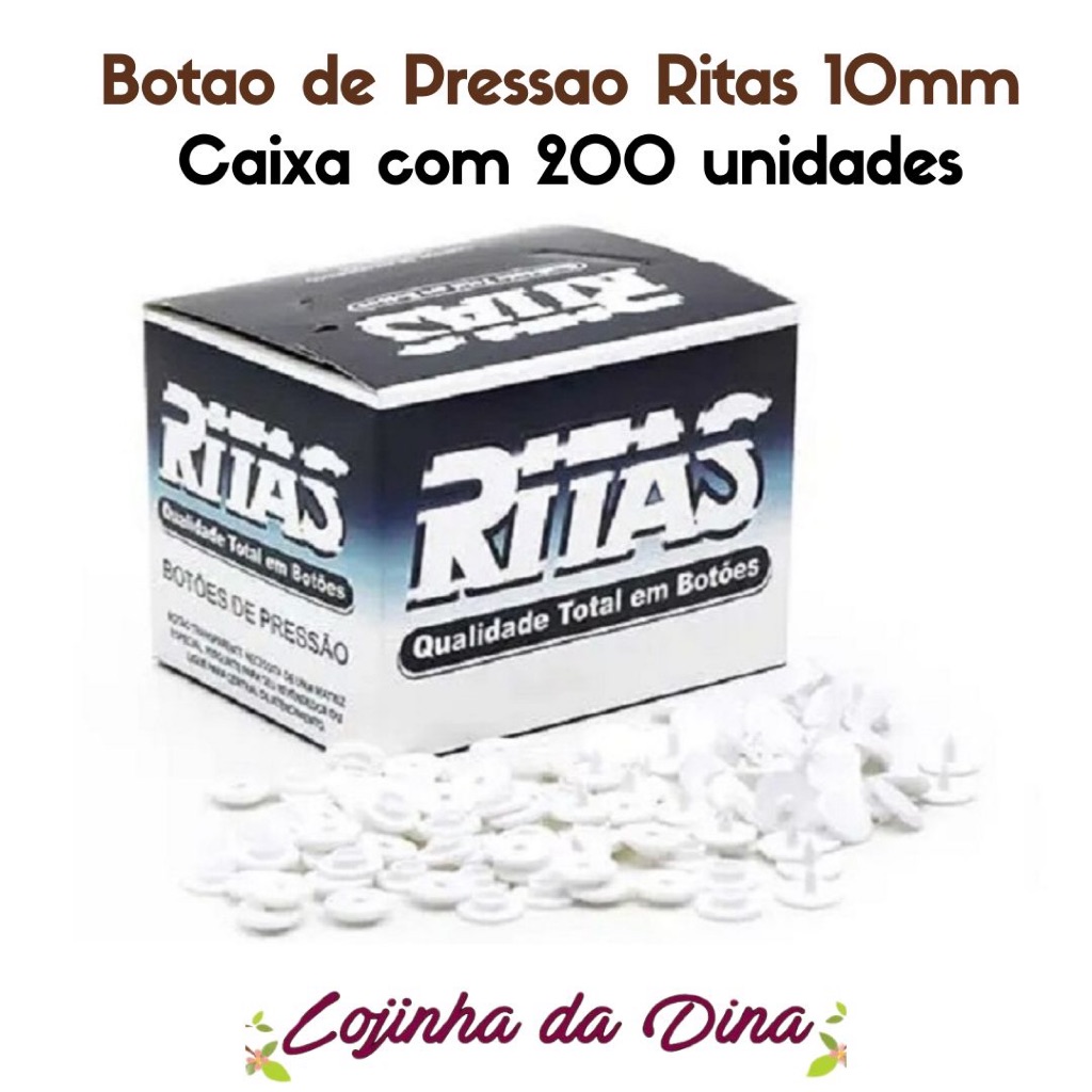 Botao de Pressao Ritas 10mm Caixa com 200un em Oferta na Shopee