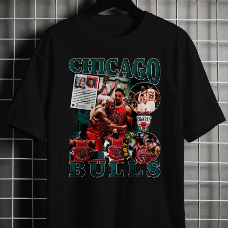 Camiseta Unissex Graphic NBA Chicago Bulls Boolteg Camisa 100% Algodão BTL 017