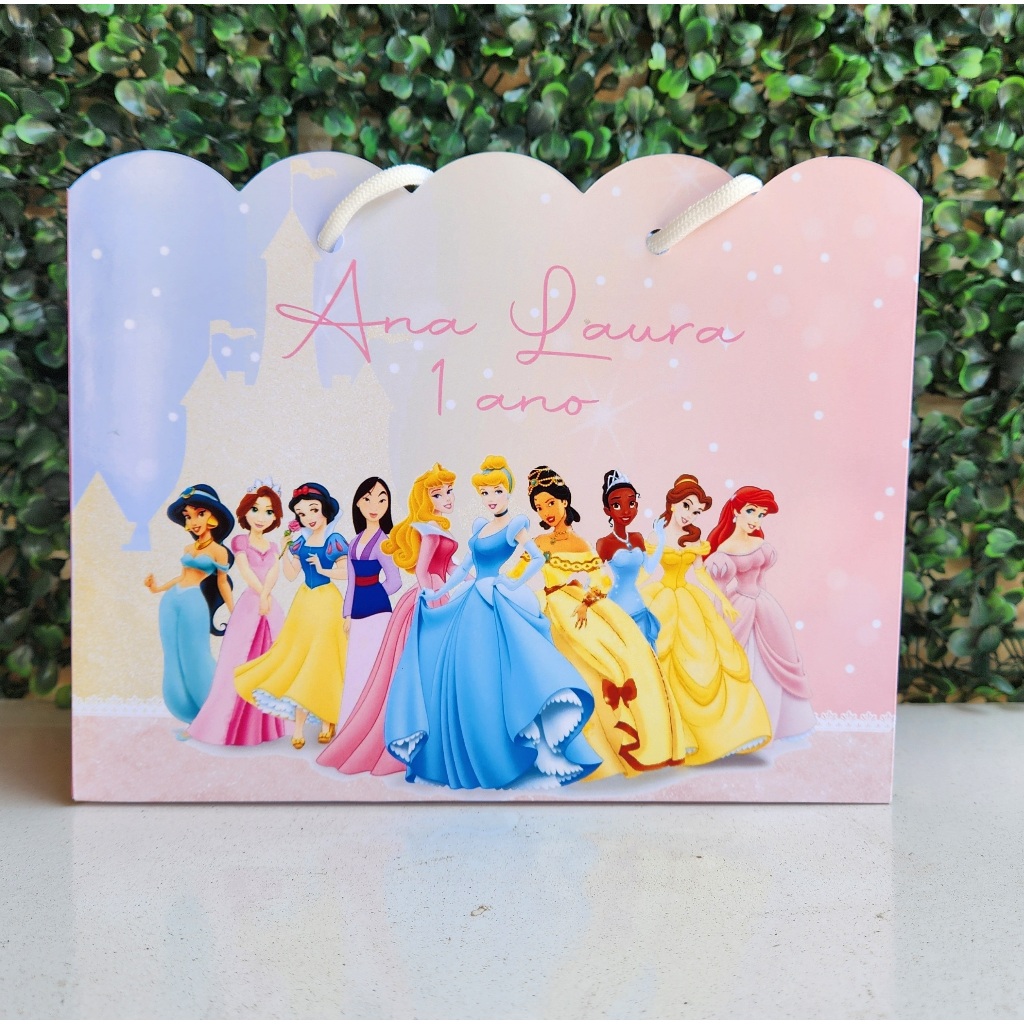 Sacolinha Personalizada Princesas e Príncipes várias opções lembrancinha aniversário guloseimas em Oferta na Shopee