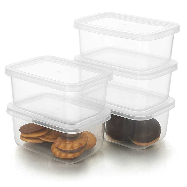 Jogo Potes RETANGULAR Mini 260ml Transparente com Tampa, Conjunto Pote Sabão Pote Fitness BPA FREE