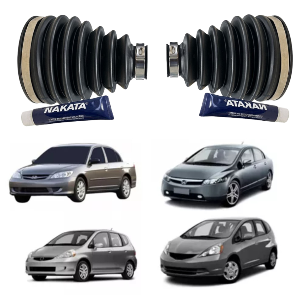 Par Coifa Homocinética Lado Roda NAKATA Civic 2001 á 2006 , FIT, New Civic