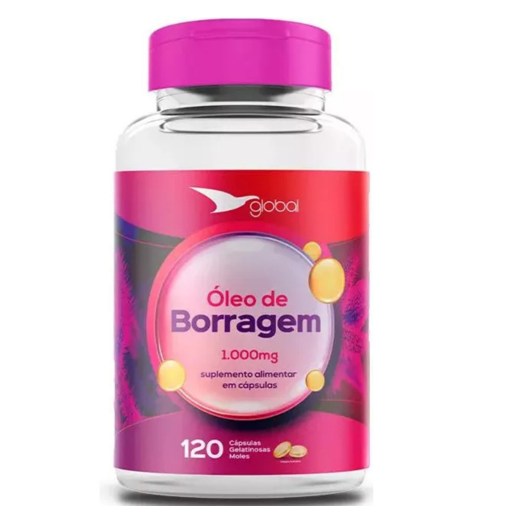 Óleo De Borragem 1000 Mgsuplemento Alimentar 120 Cáps.global em Oferta na Shopee