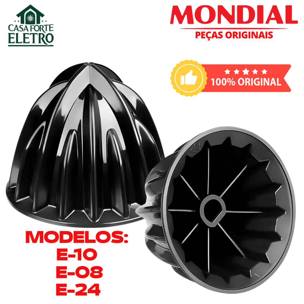 Cone Castanha Original Mondial Extrator de Suco E-10 E-24 Preto em Oferta na Shopee
