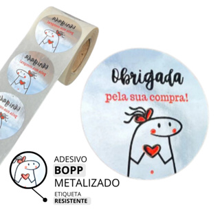 Etiquetas Adesivas Metalizadas Bopp "Obrigada Por Sua Compra" Ideal Para Delivery em Oferta na Shopee