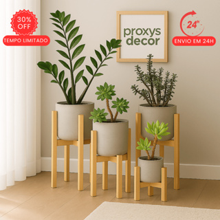 Suporte Cachepot em madeira pinus para vaso de Plantas 15cm 20cm 25cm 30cm em Oferta na Shopee