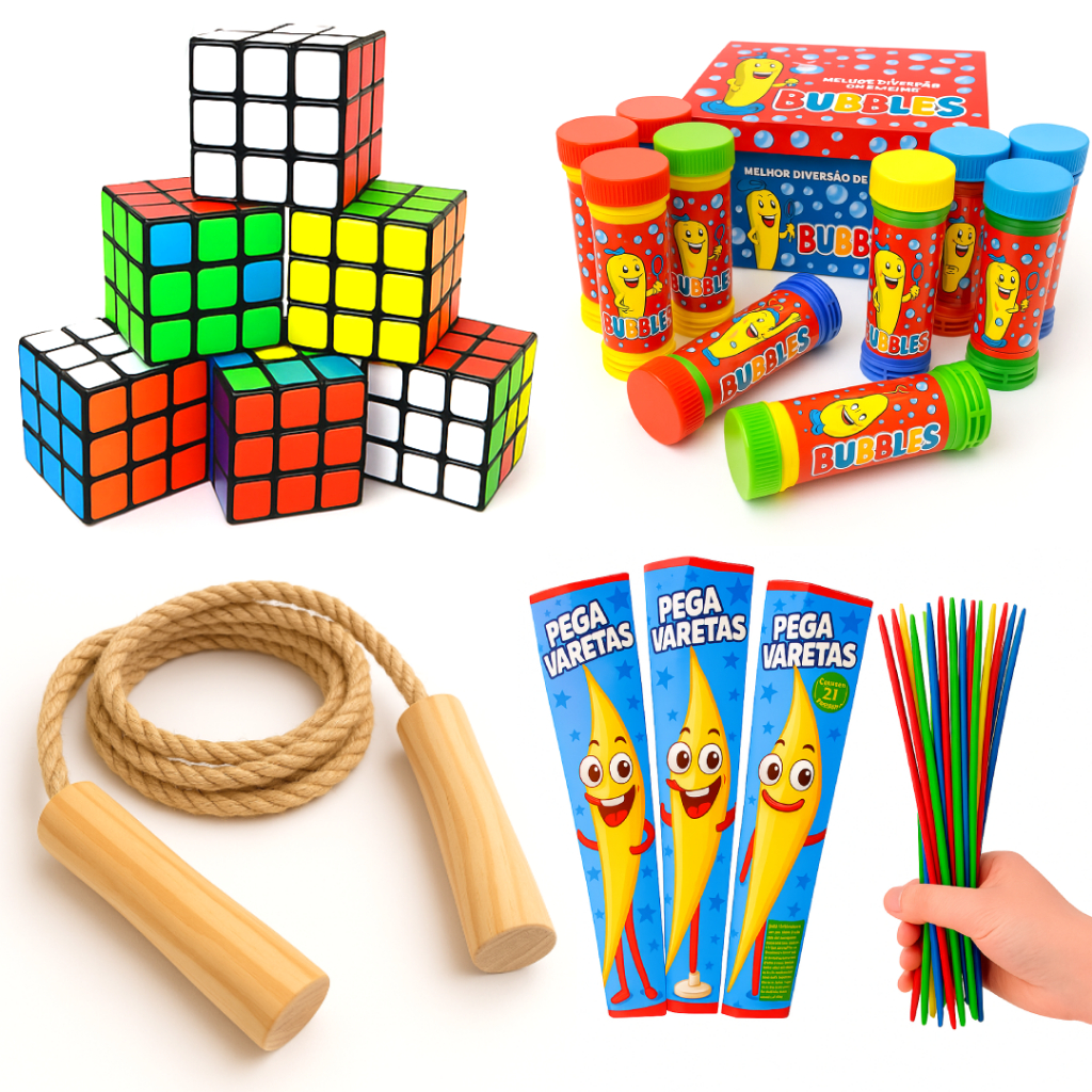 Kit 20 Brinquedos para Lembrancinha Infantil Sacolinha Surpresa Aniversário Festa Junina P...