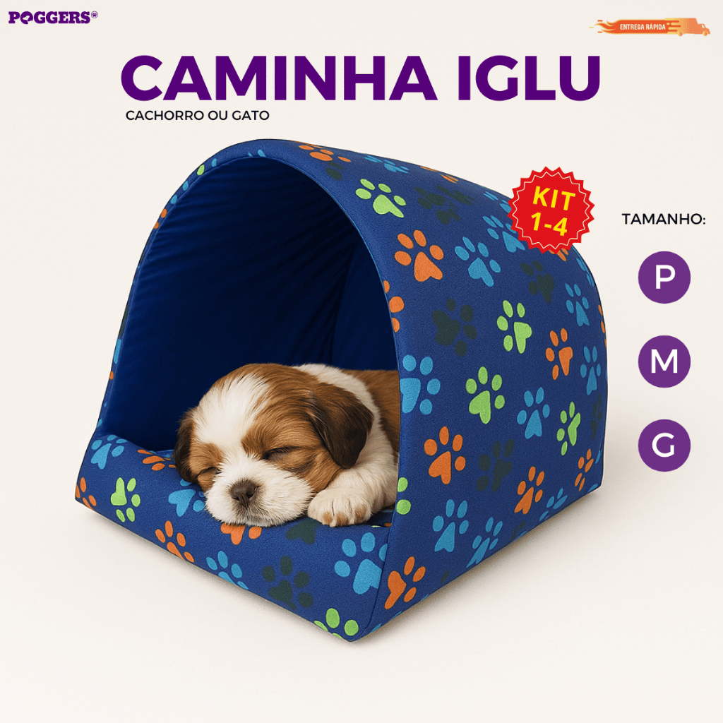 Kit 1-4 Caminha Casinha Pet Toca Iglu Cachorro e Gato Estampas Variadas em Oferta na Shopee