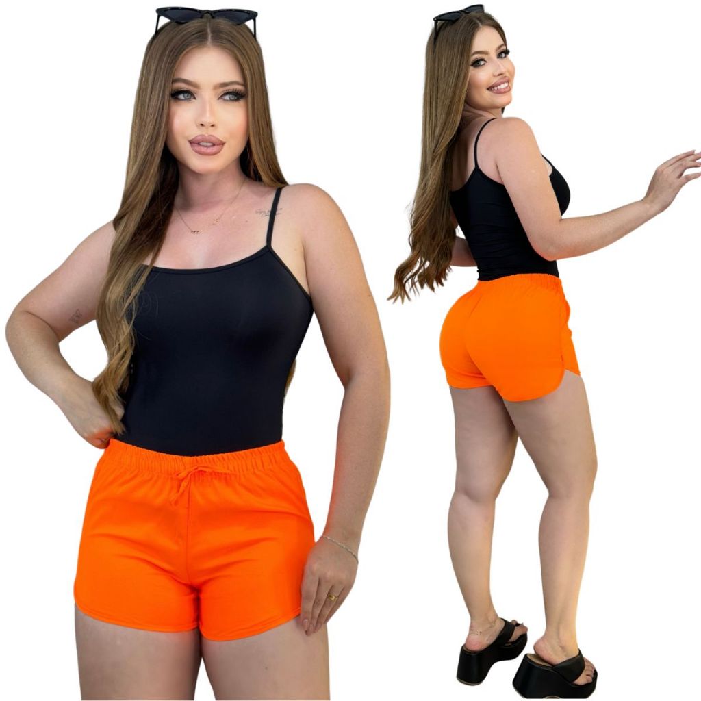 Short Tactel Feminino Soltinho Leve Para Academia Caminhada Saída de Praia Moda Verão Cang...