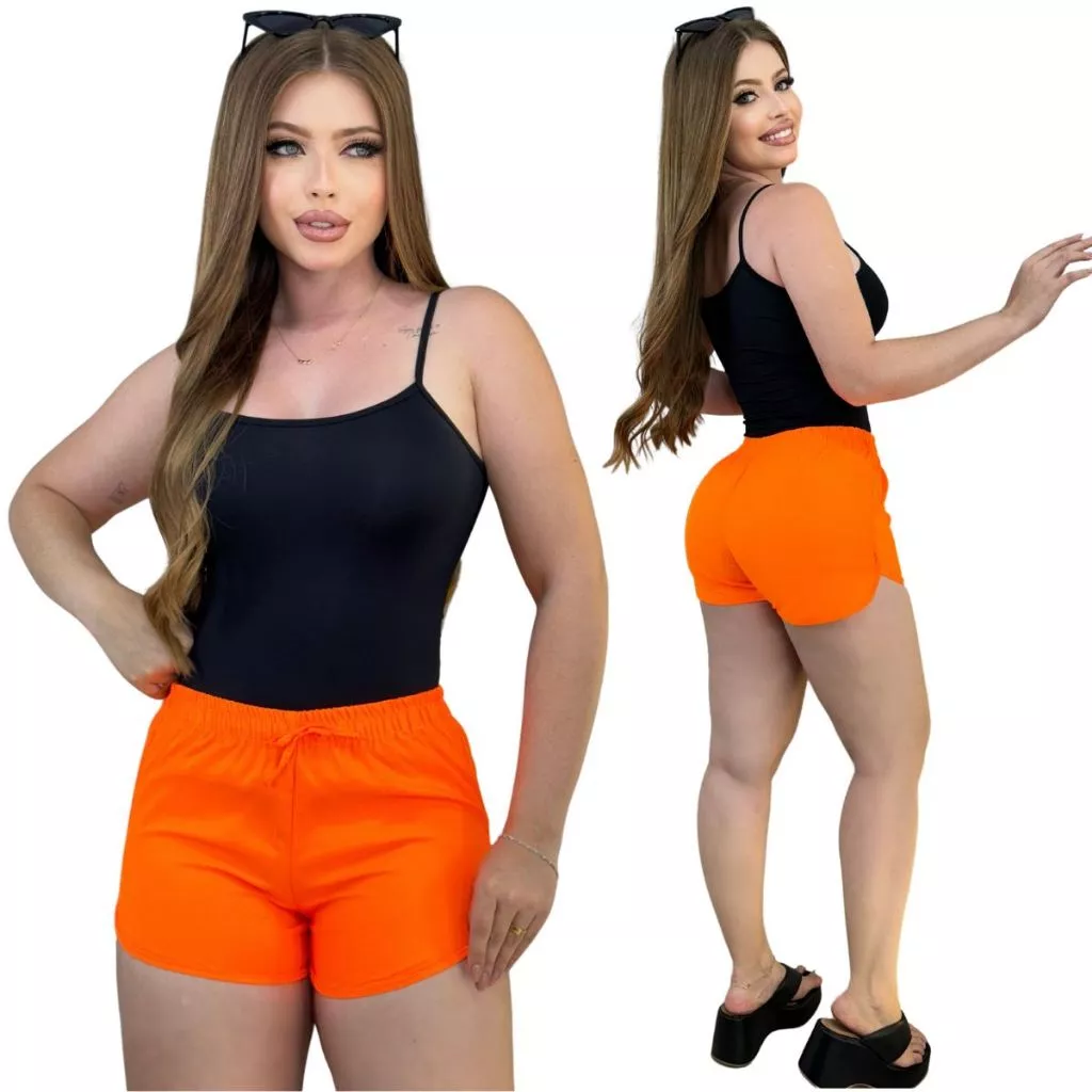 Short Tactel Feminino Soltinho Leve Para Academia Caminhada Saída de Praia Moda Verão Canga Bermuda — imagem 1