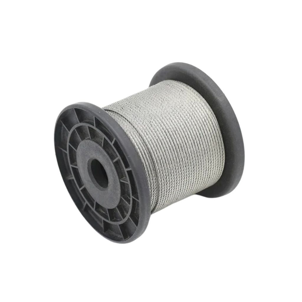100 Metros Cabo De Aço Para Guincho Elétrico Talha Plataforma 3/16 6x19 4,8mm AF Flexível Suporta 1350kg