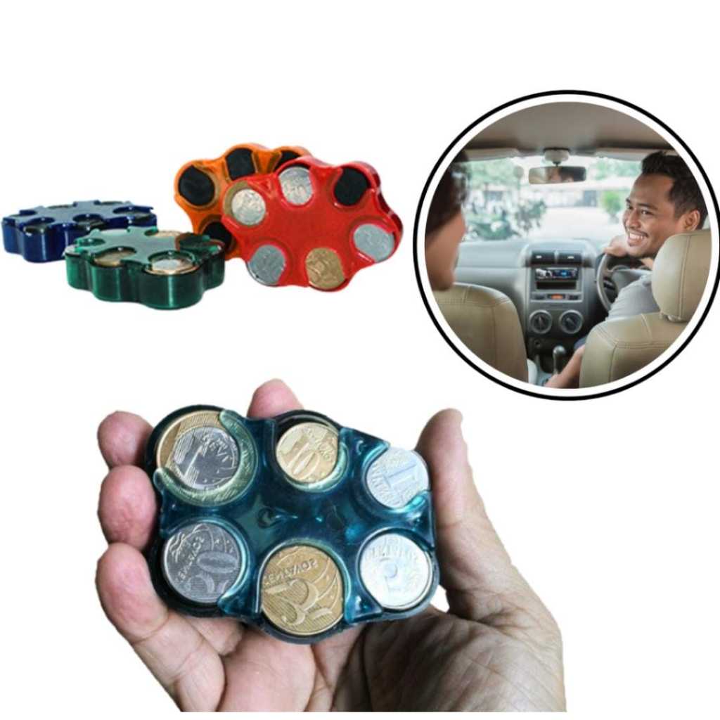 Porta Moedas Suporte Moedeiro Organizador de Moedas para Carro e Bolso