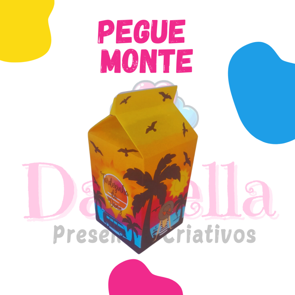 10 Caixas Milk Tardezinha Personalizadas - Lembrancinha para Festa Infantil - Aniversário- PEGUE E MONTE