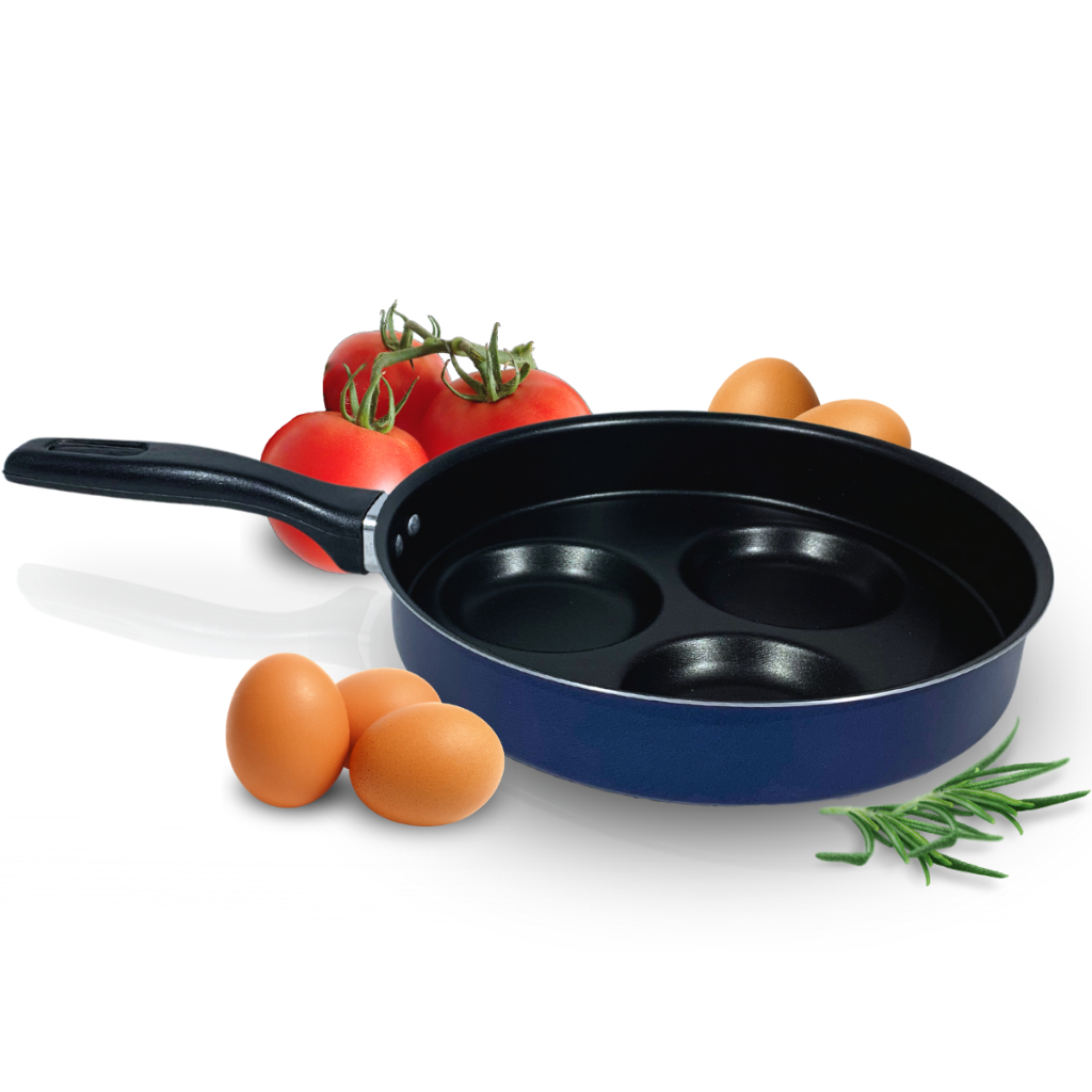Frigideira Antiaderente Frita 3 Ovos Separados Com Furo em Oferta na Shopee