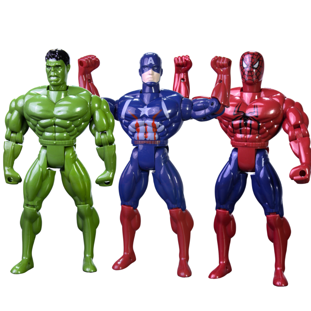 Kit 3 Bonecos Personagem Super Herói Brinquedo Articulável Menino 30cm Solapa Dia Das Crianças Brincar Presente em Oferta na Shopee