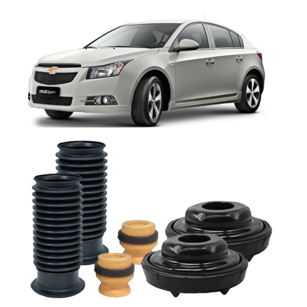 2 Kit Batente + Coxim Com Rolamento + Coifa Dianteiro Cruze 2012 á 2016