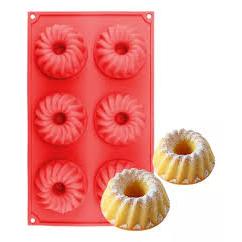 Forma Com 6 Cavidades Mini Bolo Torta Pudim Gelatina Torta Suiça Pascoa Artesanal Em Silicone Antiaderente