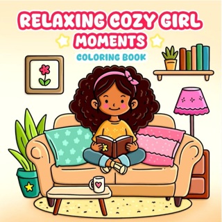 Desenhos para colorir Relaxing Cozy Girl Moments - 40 Folhas Soltas em Oferta na Shopee