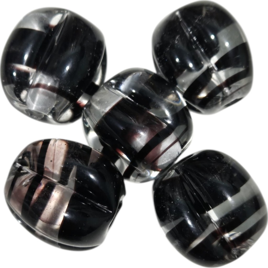 Kit C/ 3 ou 7 Unidades Firma De Murano Pitanga Cristal/Preto