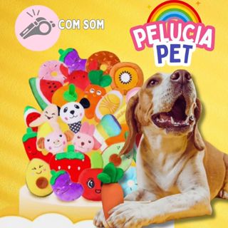 Kit 6 Pelúcias Pet Com Apito Som Brinquedo Antiestresse Cachorro Adulto Filhote em Oferta na Shopee