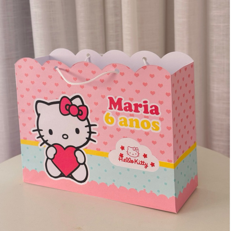 Sacolinha Personalizada Hello Kitty ( PEGUE E MONTE ) festa - aniversário - lembrancinha