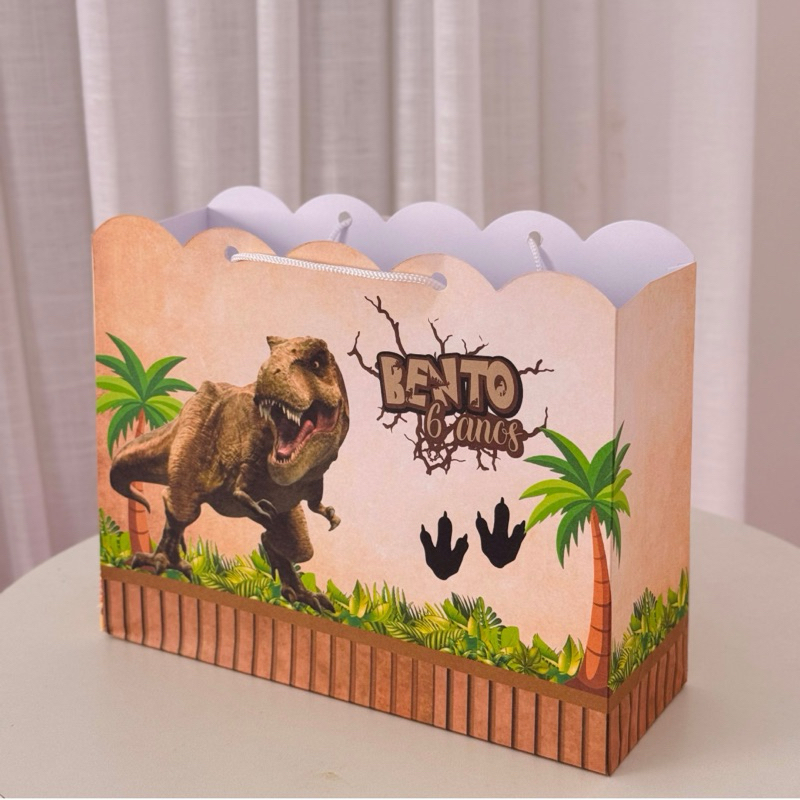 Sacolinha Personalizada Dinossauro ( PEGUE E MONTE ) festa - aniversário - lembrancinha