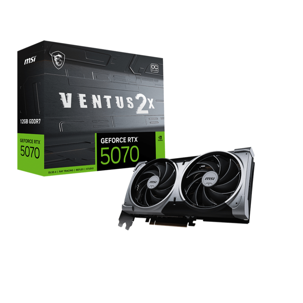 Placa de Vídeo MSI GeForce RTX 5070 12GB VENTUS 2X OC GDDR7 DLSS Ray Tracing