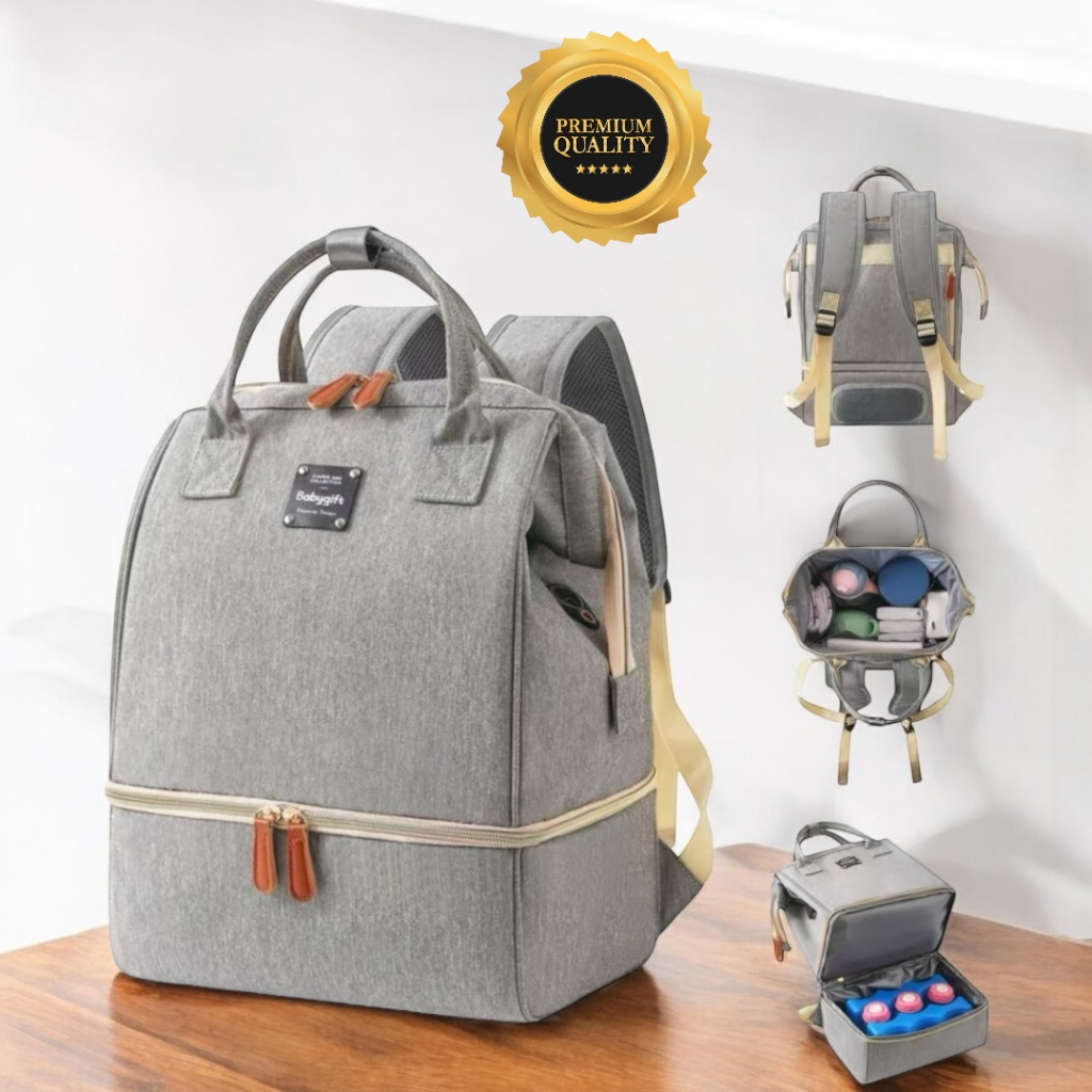 Bolsa Mochila Maternidade Babygift  Multifuncional Espaçosa Mamãe Bebê Para Passeio Viagem...
