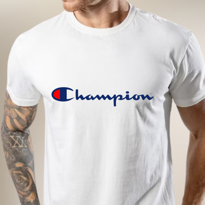 Camiseta Masculina Premium Estampada Champion Camisa 100% Algodão T-shirt Lançamento Envio Imediato
