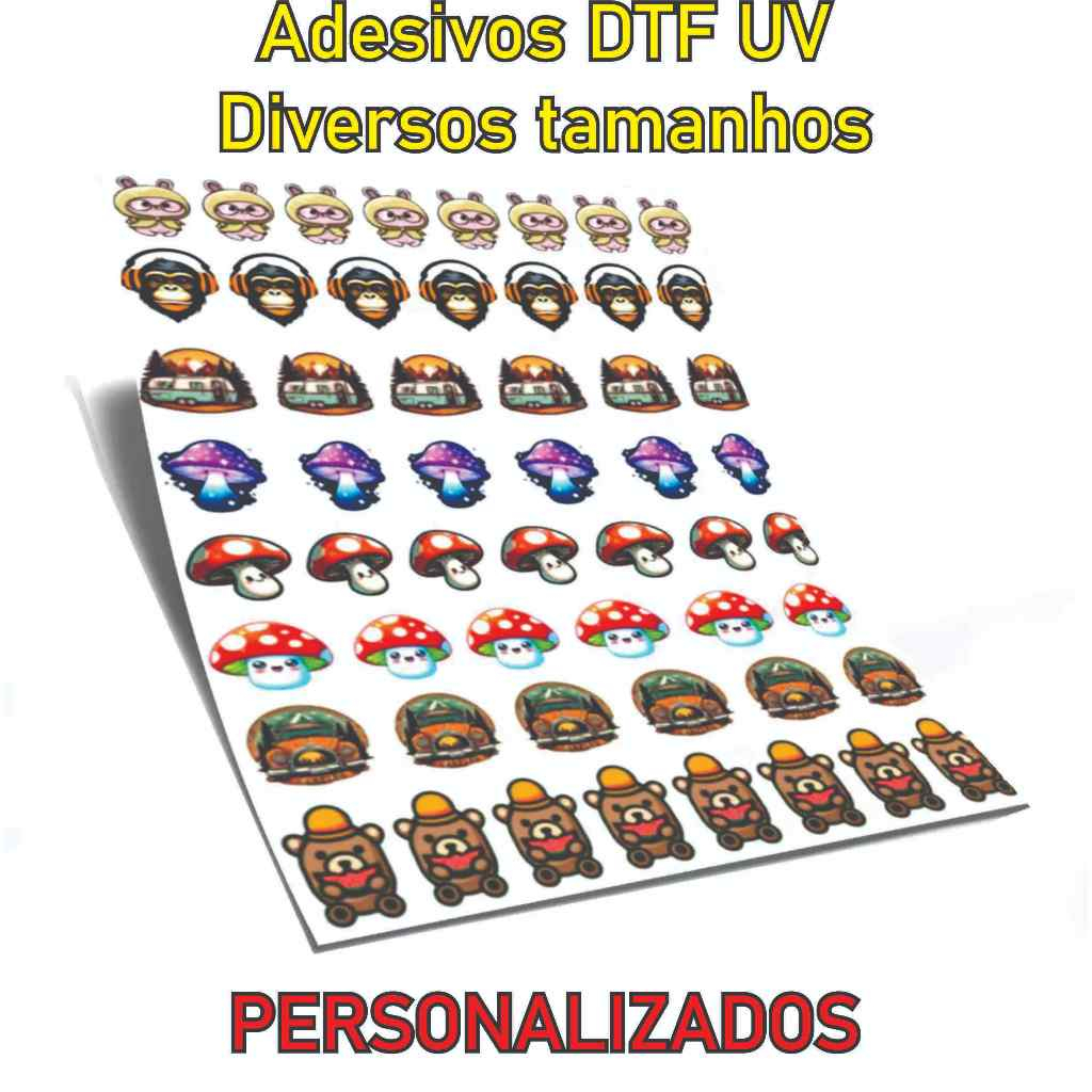 Adesivo Personalizado DTF Relevo Verniz - Folha A4, A3 e Metro DTF UV Envie sua imagem Personalizado em Oferta na Shopee