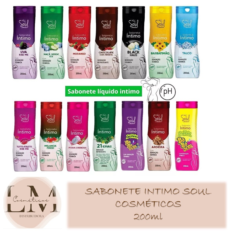 Soul Cosmeticos Sabonete Intimo 200ml (Escolha a Fragrância)