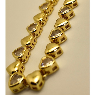 Corrente Formato Riviera Coração em Zircônia em Oferta na Shopee