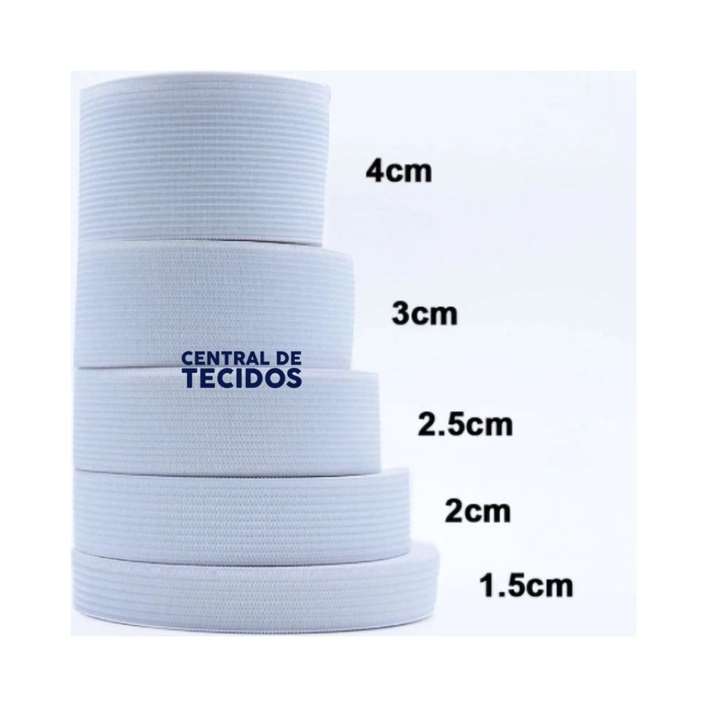 25 metros rolo elástico faixa plana branco para costura de roupas acessórios 1.5/ 2/2.5/3/4/5cm