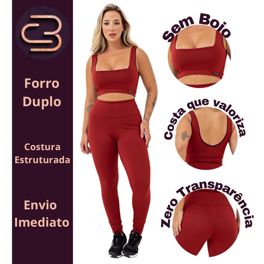 Conjunto Academia Feminino Legging e To Fitness  Calça Cintura Alta - Conforto e Estilo - ...