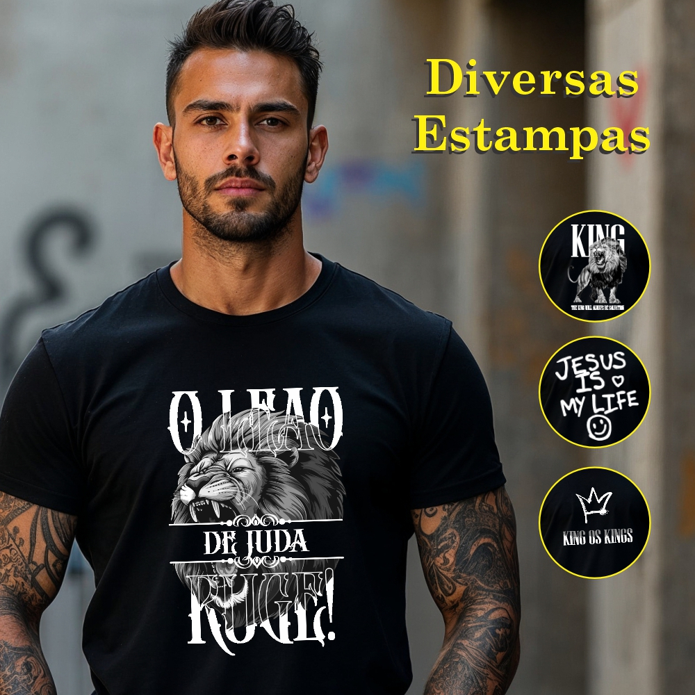 Camiseta Jesus Diversas Camisa  Estampas Deus Dry Fit Masculina Cristo Gospel Jesus is still king