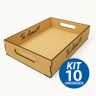 Kit 10 Bandejas De Madeira Para Presentes Mdf Cru Cestinha Para Aniversario em Oferta na Shopee
