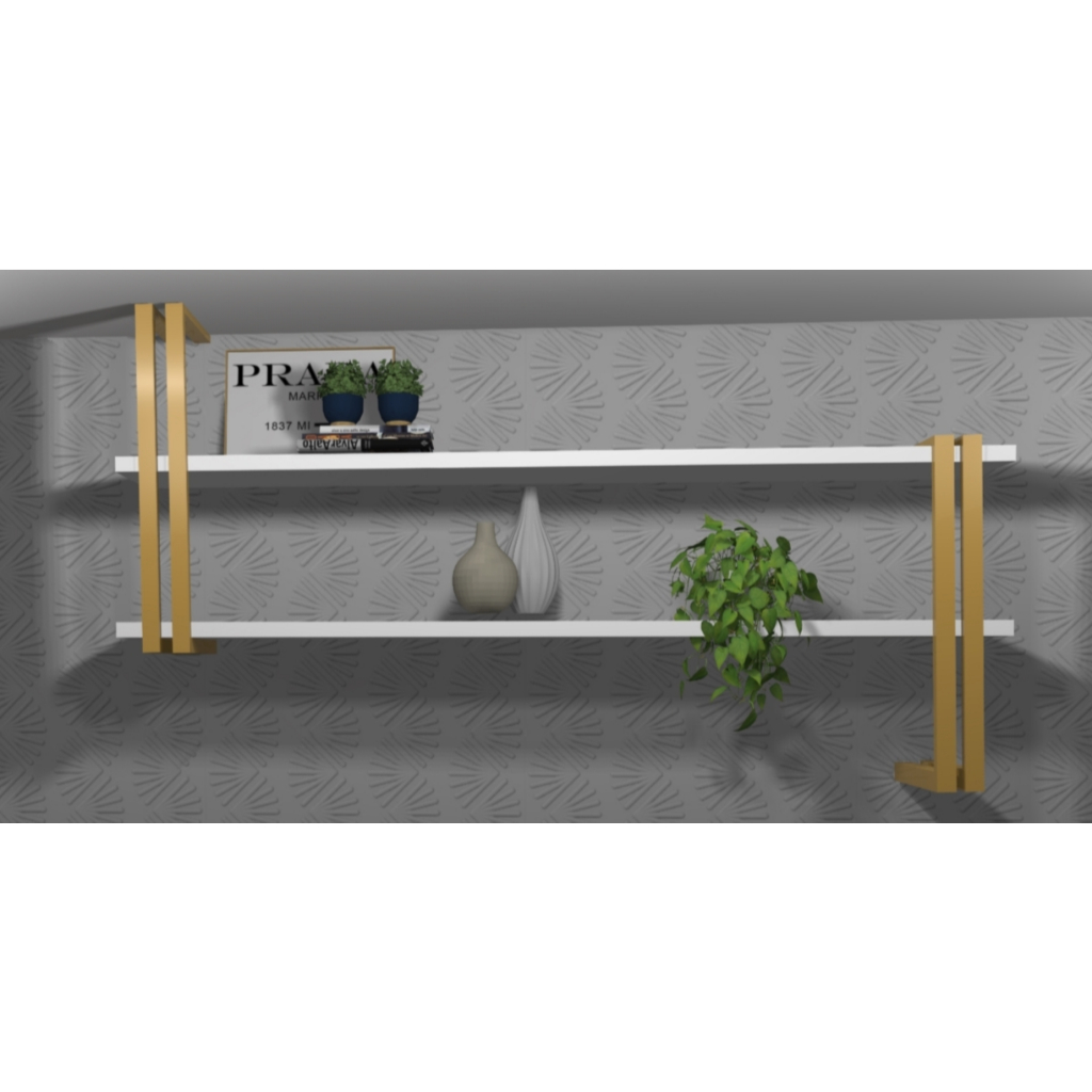 Kit Super 2-prateleira industrial DOURADO,ROSE,PRETO E BRANCO em Oferta na Shopee