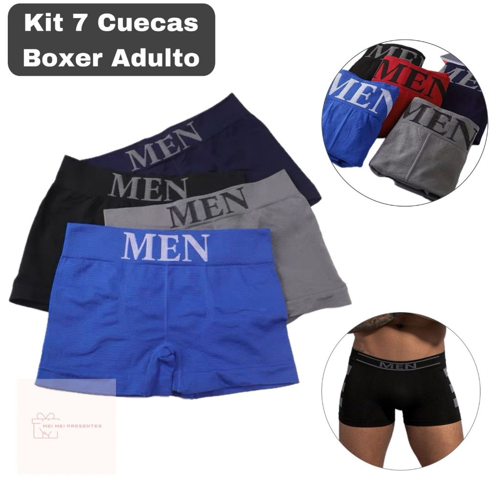 kit 7 Cuecas Boxer Adulto Microfibra Premium em Oferta na Shopee