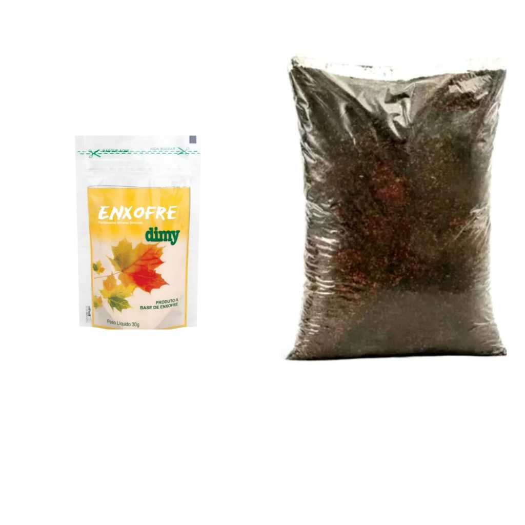 ENXOFRE FERTILIZANTE FOLIAR MINERAL AÇÃO ACARICIDA E FUNGICIDA DIMY 30g + Húmus de minhoca 500g organico