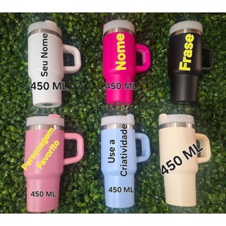 Copo Térmico com alça e canudo 450 ML Personalizado