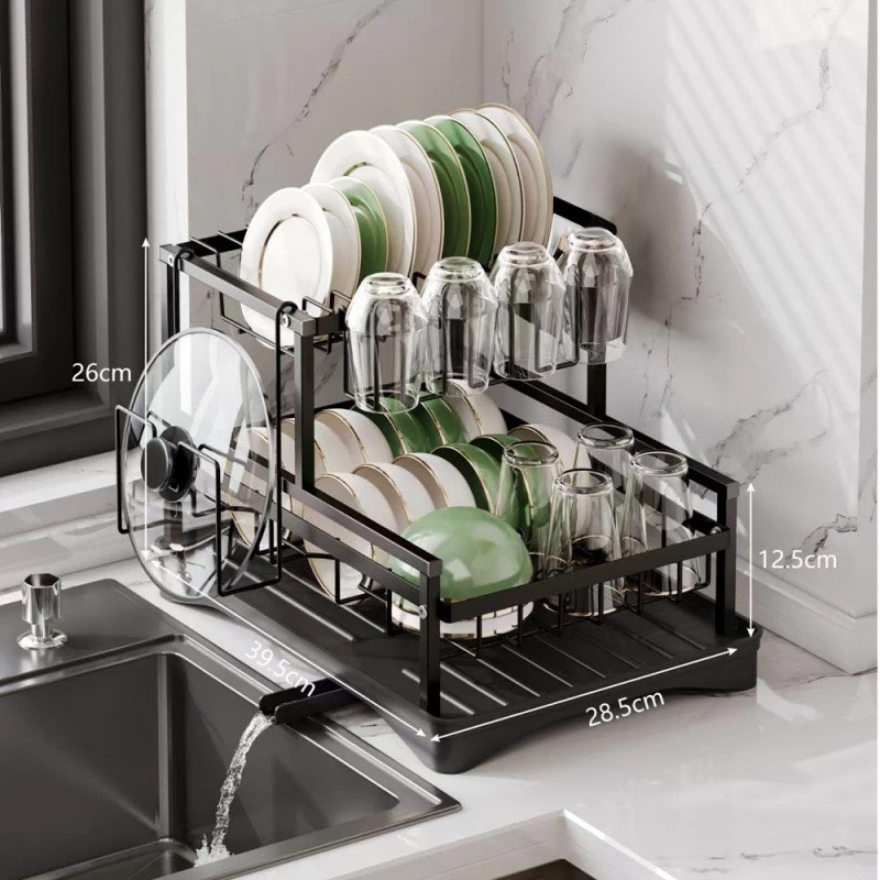 Escorredor de Louças Rack Aço Carbono Organizador Preto