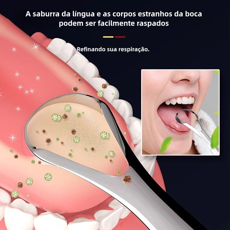 2pçs Raspador De Língua De Aço Inoxidável / Raspador Para