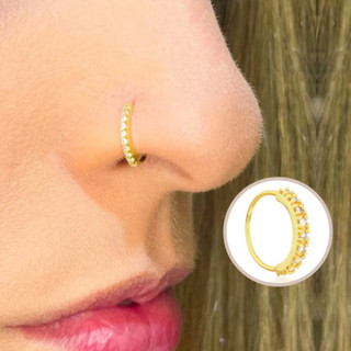 Piercing Argola Clik Aço Cirúrgico Zircônia Cravejada Septril Rook Conch Nariz Cultura Do Piercing Argola Cravejada em Oferta na Shopee