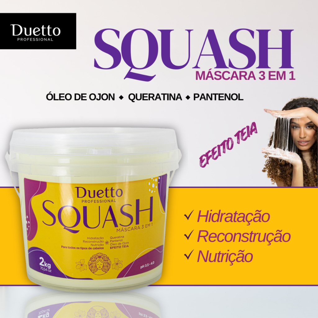Mascara Squash 3 em 1  com efeito teia  - hidratação - reconstrução - nutrição em Oferta na Shopee