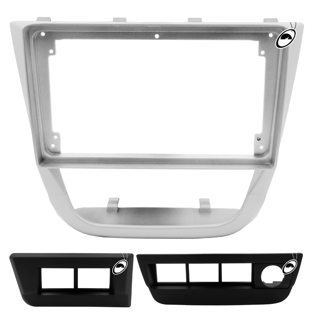 Moldura De Painel 2 Din 9 Polegadas Gol Saveiro Voyage G5 Prata