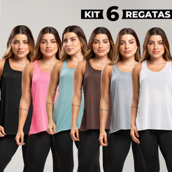Kit 6 Regatas Feminina Dry Fit Nadador Lisas - Corte a Fio, Academia, Treino e Conforto